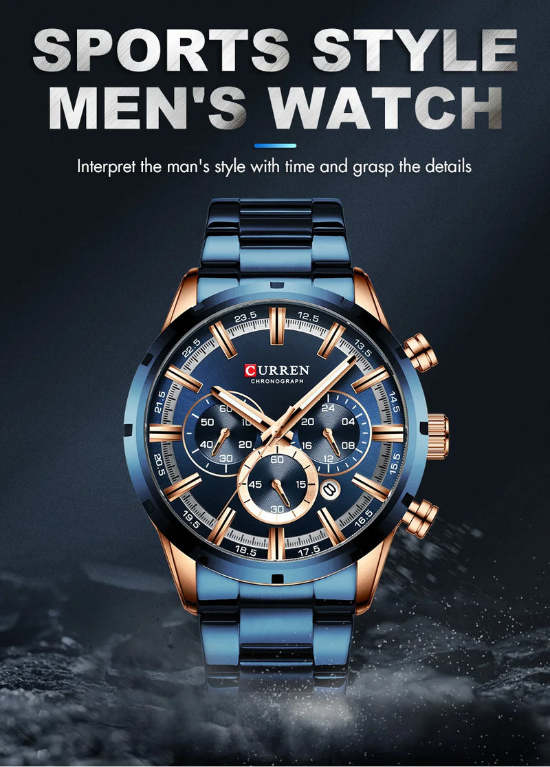 CURREN Men Watch Top Brand Luxury Sports