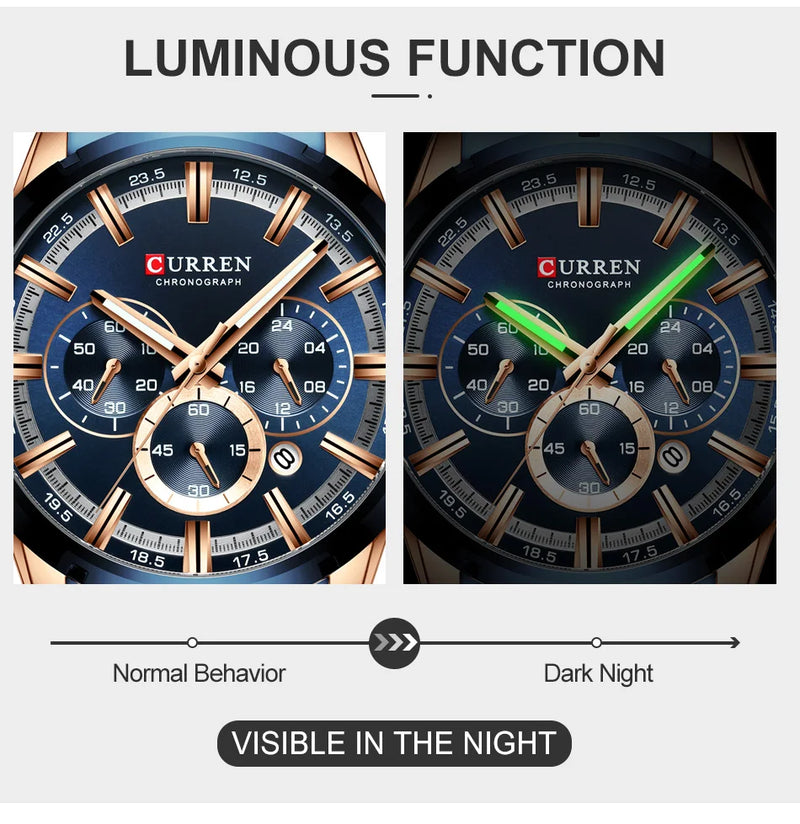 CURREN Men Watch Top Brand Luxury Sports