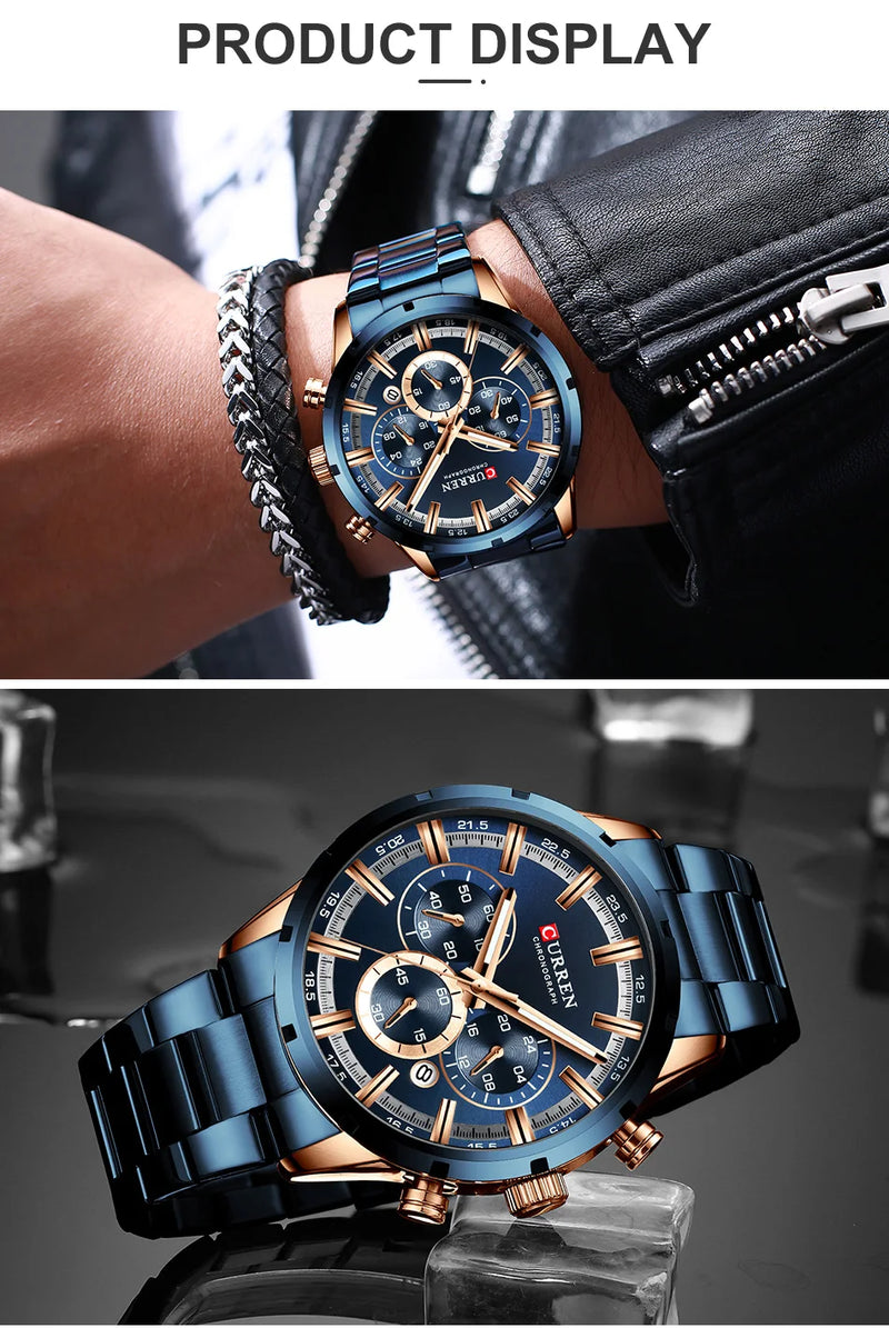 CURREN Men Watch Top Brand Luxury Sports